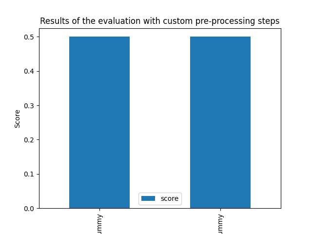 Results of the evaluation with custom pre-processing steps